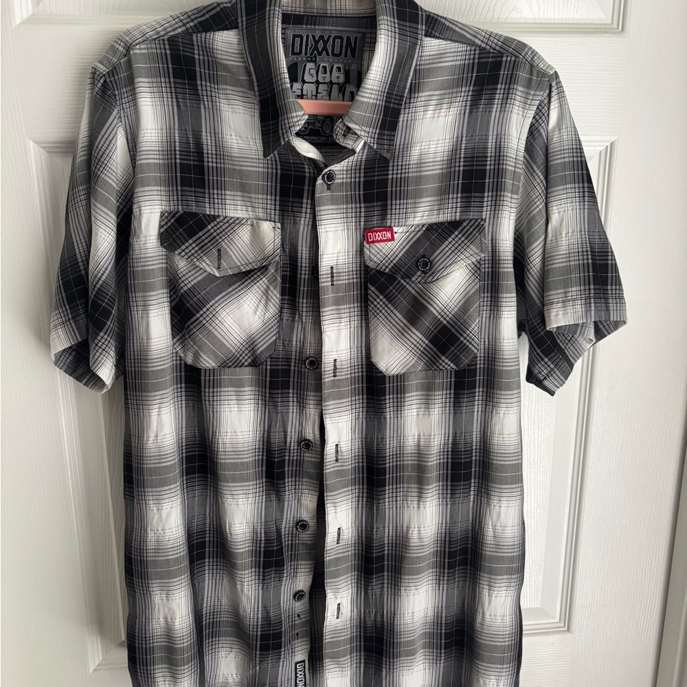DIXXON Men's Monochrome Plaid Button Down Shirt